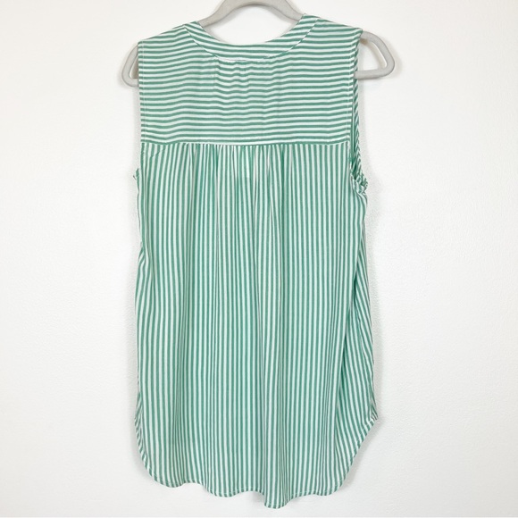 Beach Lunch Lounge Kammara Sleeveless Top Green & White Striped Size Small NWT - Picture 4 of 10